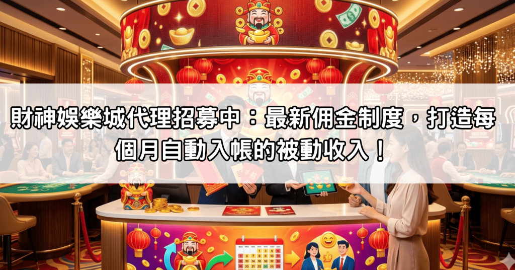財神娛樂城代理招募中：最新佣金制度，打造每個月自動入帳的被動收入！